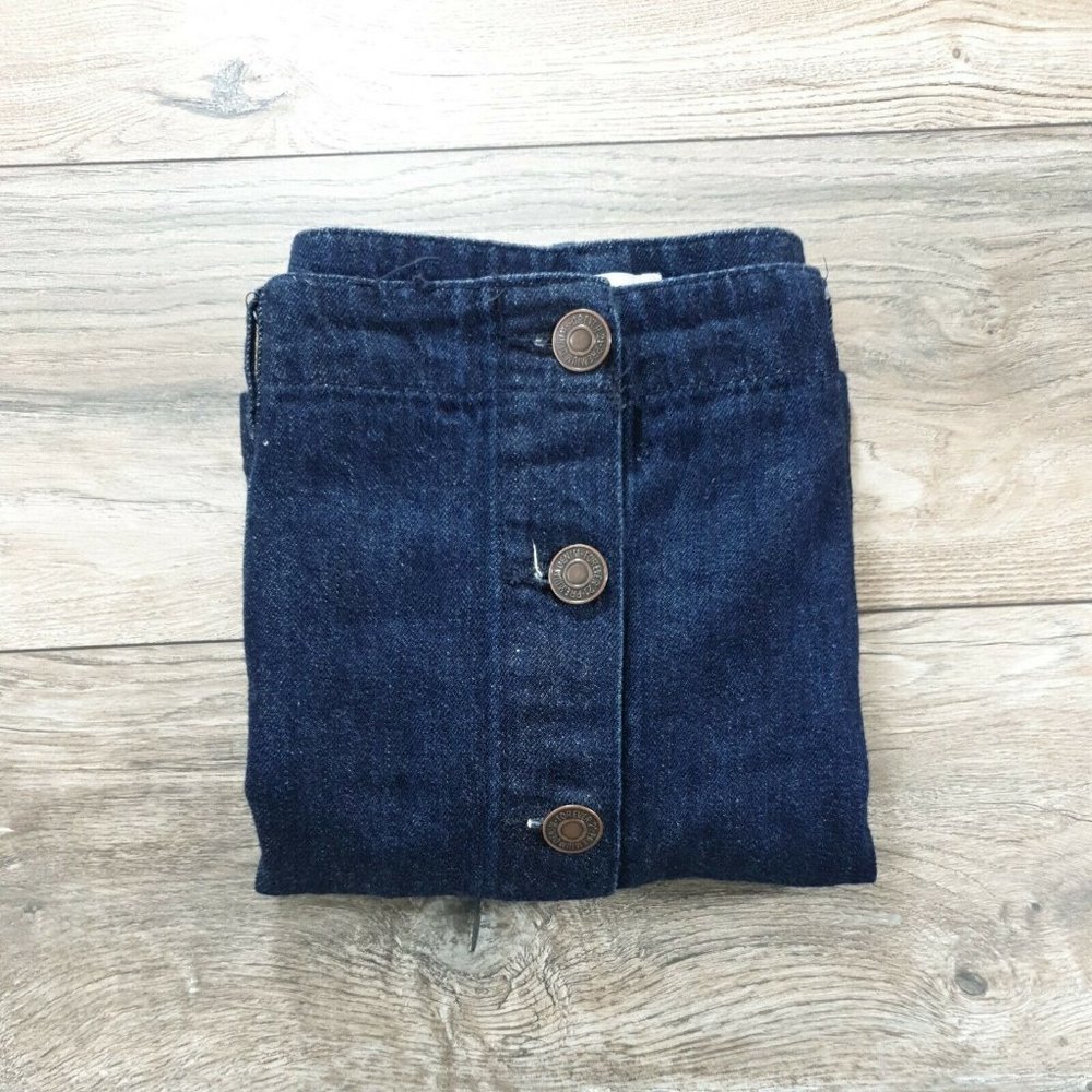 Forever 21 Womens Denim Mini Skirt US 28 Full Front Button Blue Dress Party - Picture 8 of 9